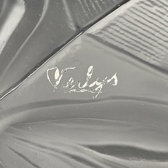 Verlys Bowl Thistle Pattern Frosted Pressed Art Glass 8.5" Signed 1930s - Picture 8 of 8